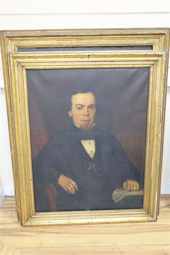 English School (19th century), Half-length portrait of Rev. Thomas Milles (1815-1872),